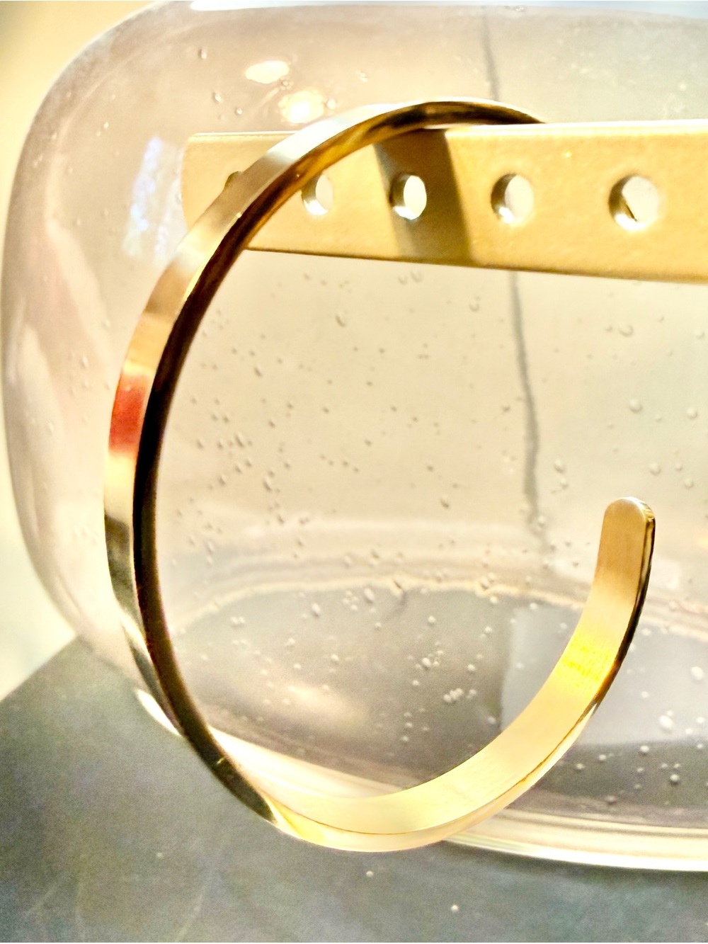 Brass Cuff Bracelet With Engraved “Keep F**king Going” Mantra
